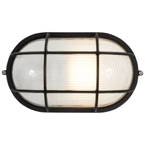 1 Light Outdoor Bulkhead, 60W, 120V, Black Finish, Nauticus Dual Mount Collection