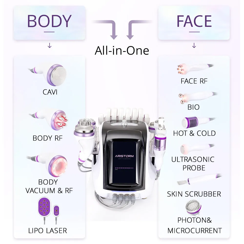 10In1 Ultrasonic Cavitation Slimming Radio Frequency Vacuum Photon Bio Microcurrent LipoLaser Shaping Machine