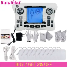 12 Modes Electrical Tens Pulse Massager EMS Muscle Stimulator Acupuncture Digital Frequency Physiotherapy Machine Fat Burner