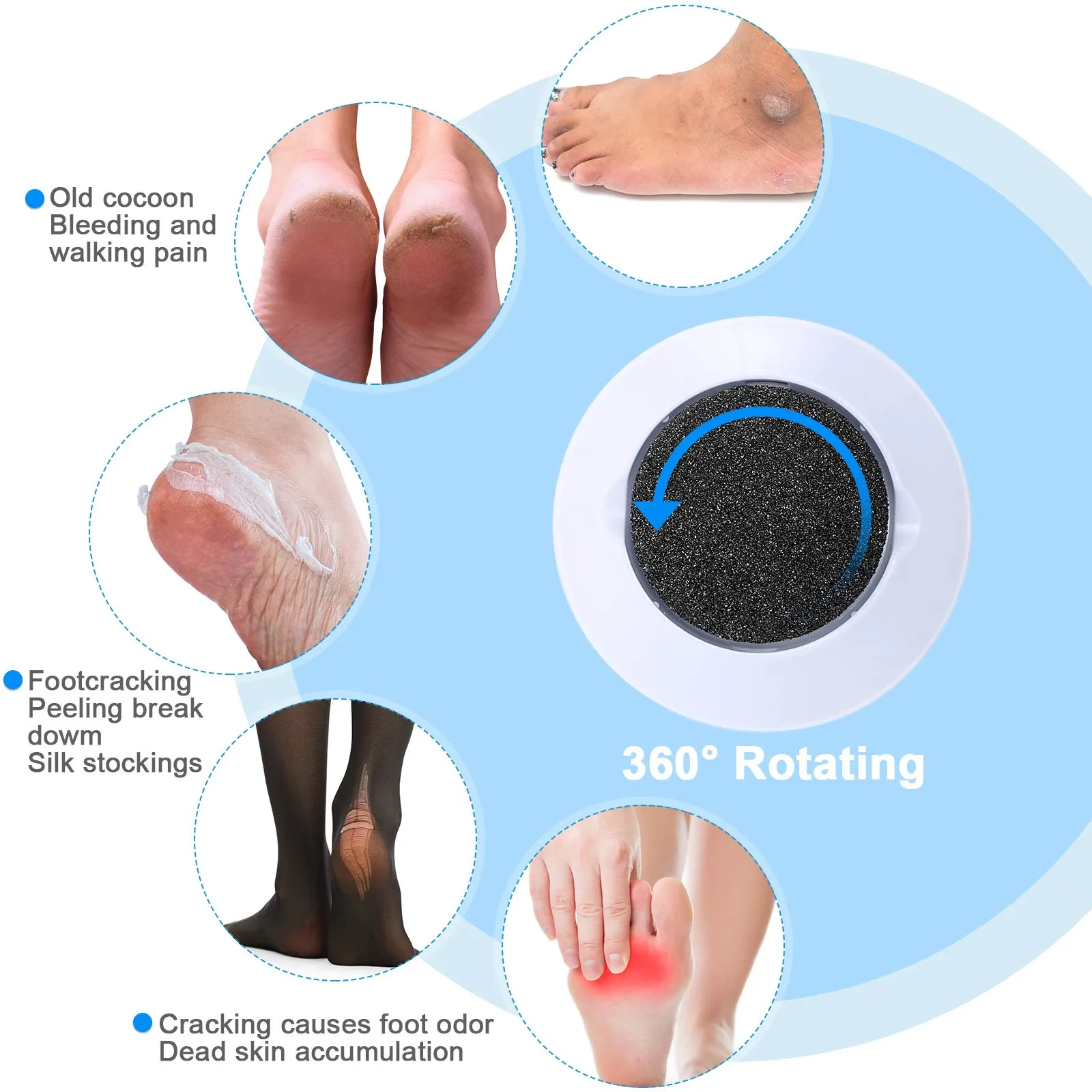 20 Pieces Regular Coarse Replacement Pads for Portable Electric Foot Grinder Foot File Refills Vacuum Adsorption Electric Callus Remover Hard Skin Grind Head for Cracked Heels Dead Skin (Black) Black