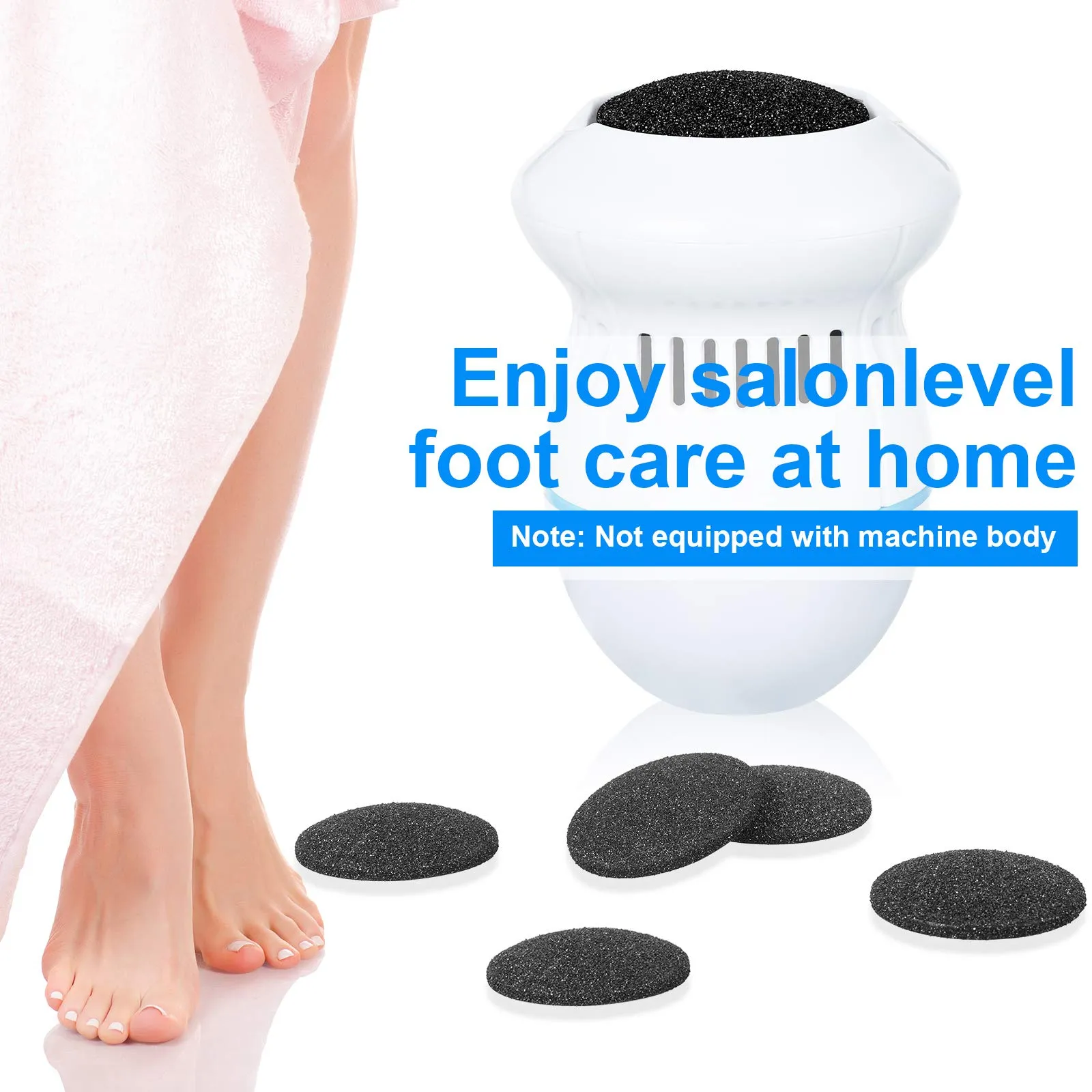 20 Pieces Regular Coarse Replacement Pads for Portable Electric Foot Grinder Foot File Refills Vacuum Adsorption Electric Callus Remover Hard Skin Grind Head for Cracked Heels Dead Skin (Black) Black