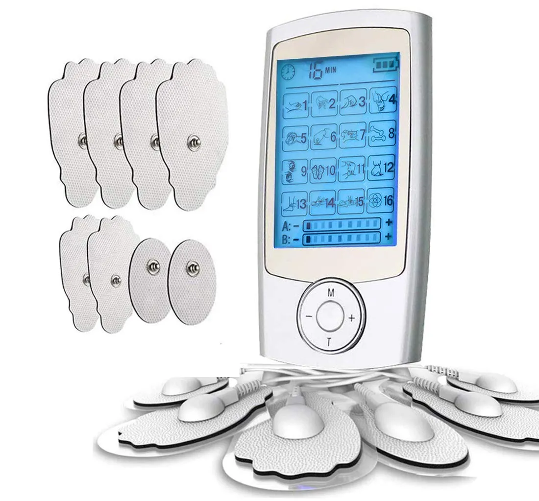 2020 Latest Upgrade Version Dual Channel Rechargeable TENS Unit Muscle Stimulator Electronic Pulse Massager with 16 Modes and 12 Pads Portable Smart Electro Pain Relief Machine