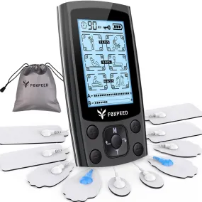 24 Model Tens EMS Muscle Stimulator for Pain Relief, Dual Channel Tens Unit Electric Stimulator Mini Massager Machine with 10Pcs Premium Large Pads for Muscle Strength