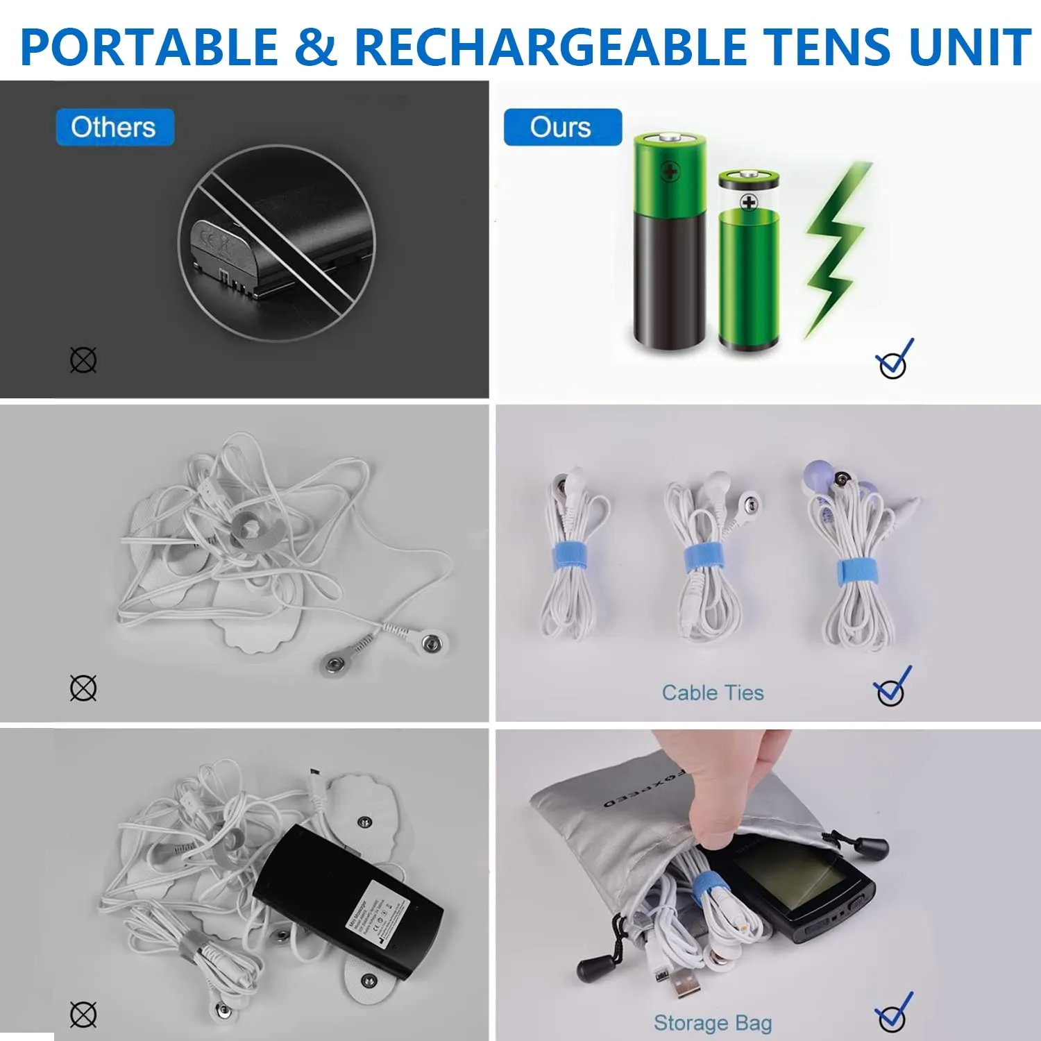 24 Model Tens EMS Muscle Stimulator for Pain Relief, Dual Channel Tens Unit Electric Stimulator Mini Massager Machine with 10Pcs Premium Large Pads for Muscle Strength