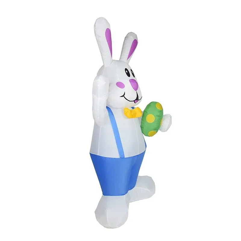 6 Feet Inflatable Easter Bunny Blowup Outdoor Toys with Build-in LEDs Yard Lawn Garden Decorations