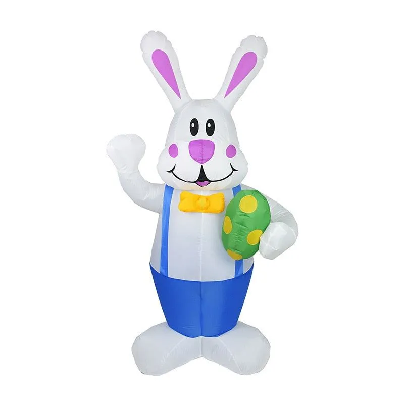 6 Feet Inflatable Easter Bunny Blowup Outdoor Toys with Build-in LEDs Yard Lawn Garden Decorations