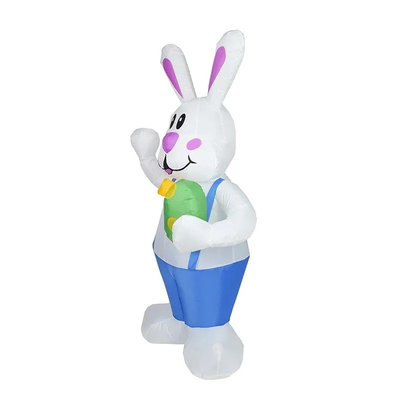 6 Feet Inflatable Easter Bunny Blowup Outdoor Toys with Build-in LEDs Yard Lawn Garden Decorations