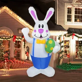 6 Feet Inflatable Easter Bunny Blowup Outdoor Toys with Build-in LEDs Yard Lawn Garden Decorations