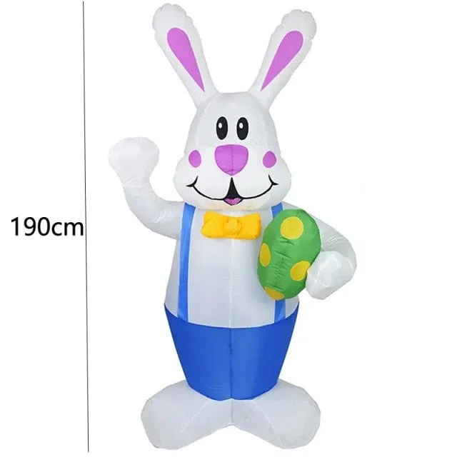 6 Feet Inflatable Easter Bunny Blowup Outdoor Toys with Build-in LEDs Yard Lawn Garden Decorations