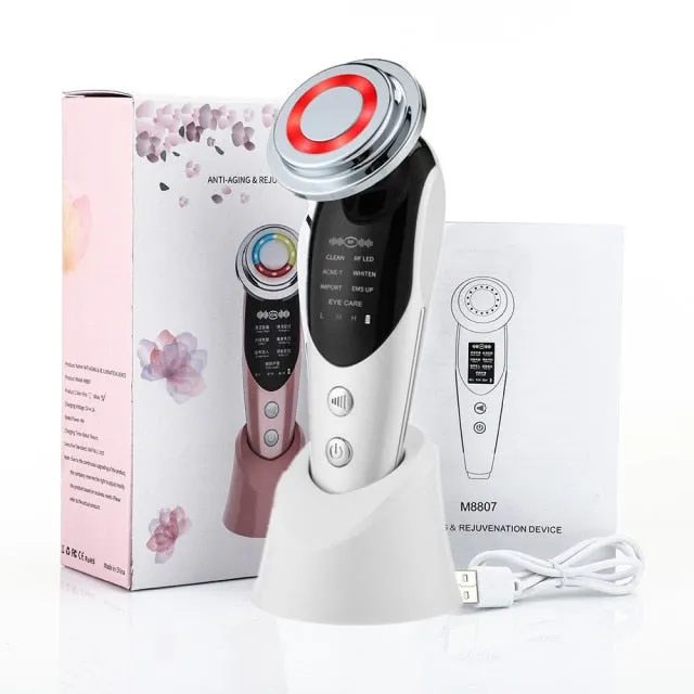 7 in 1 Face Lift Devices RF Microcurrent Skin Rejuvenation Facial Massager