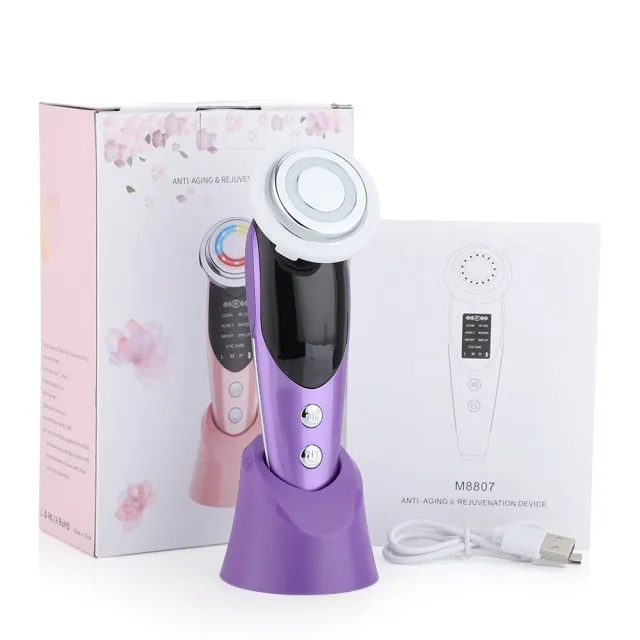 7 in 1 Face Lift Devices RF Microcurrent Skin Rejuvenation Facial Massager