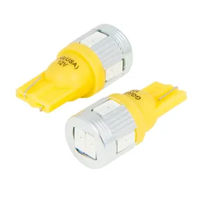 70600 #194/168 AMBER 6LED W/HEATSINK TOWER STYLE LIGHT BULBS, 12V
