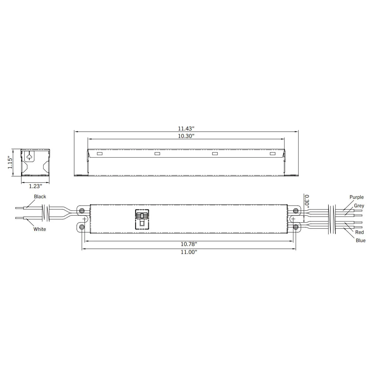 75 Watts LED Driver, Selectable Current 1100-1400mA, 0-10V Dimming, 120-277V