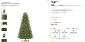 92622009 UPC30539043100 - 9 ft Jackson Noble Fir Christmas Tree Lighted Holiday Green Indoor Decor Pre Lit