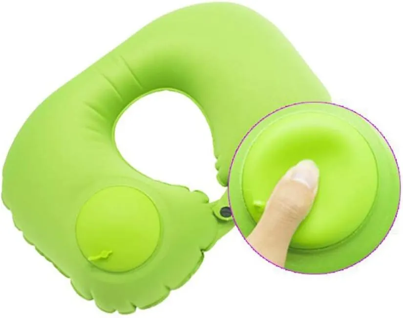 Air Inflatable U-Shaped Travel Neck Pillow Cushion Sxc-02592 Green