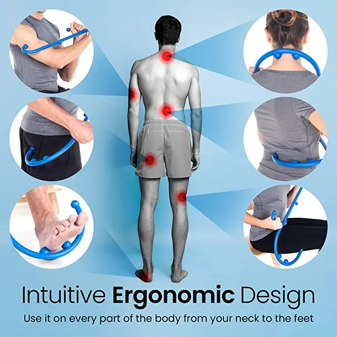 Back & Neck Massager for Trigger Point  Self Massage Hook Cane Therapy