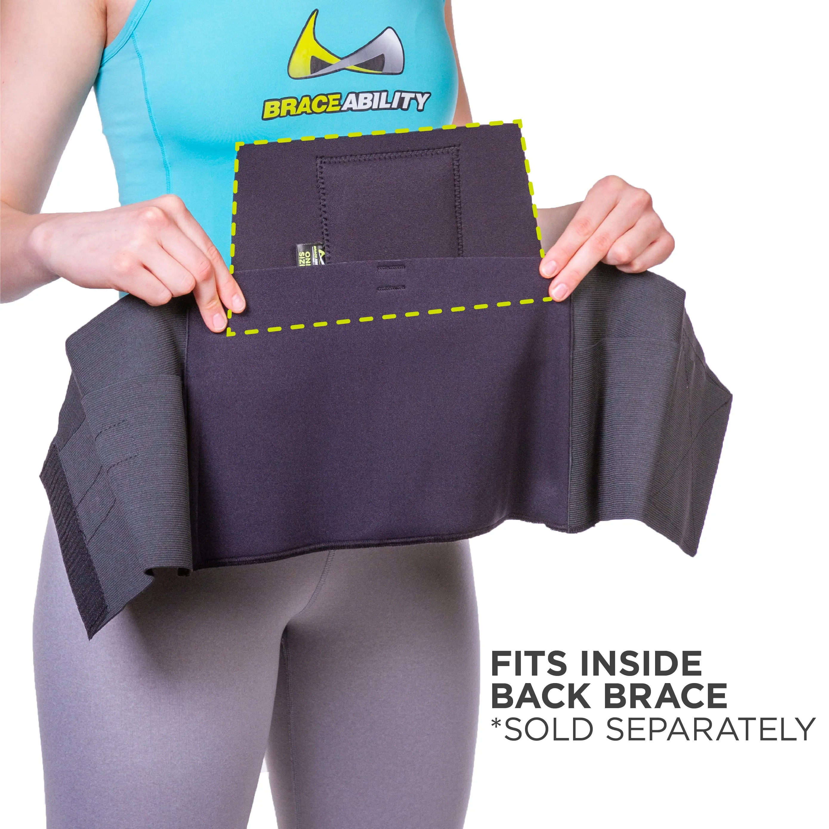 Back Brace Neoprene Foam Pressure Pad Insert for Low & Mid Back Support