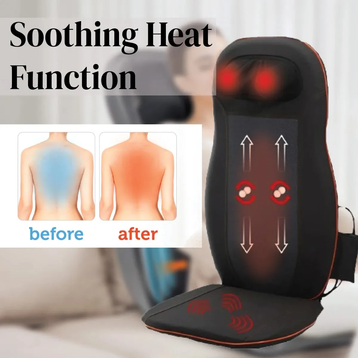 Back Massage Machine for Neck & Shoulder Lumbar With Kneading Heat Use in Car Seat and Office Chair JSB HF23
