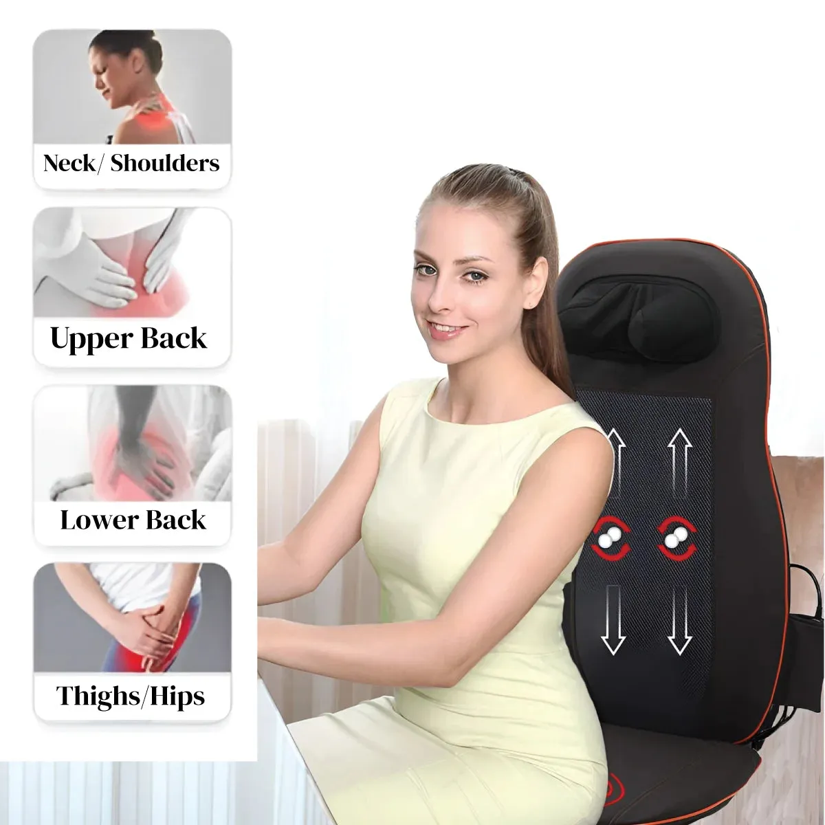 Back Massage Machine for Neck & Shoulder Lumbar With Kneading Heat Use in Car Seat and Office Chair JSB HF23