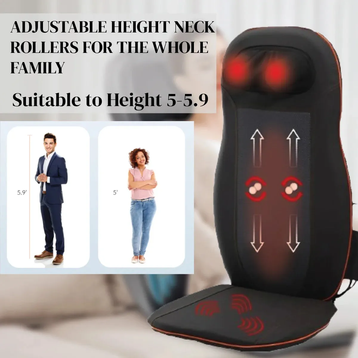 Back Massage Machine for Neck & Shoulder Lumbar With Kneading Heat Use in Car Seat and Office Chair JSB HF23