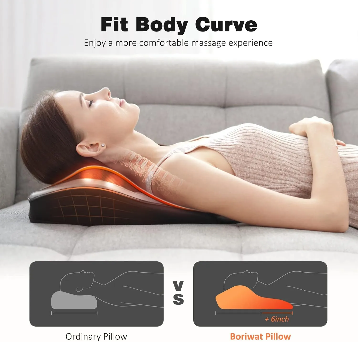 Back Massager with Heat, Massagers for Neck and Back, 3D Kneading Massage Pillow for Back, Neck, Shoulder, Leg Pain Relief, Gifts for Men Women Mom Dad, Relax at Home Office and Car - Dark Gray