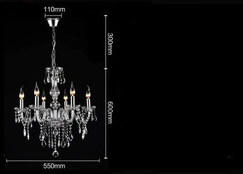 Bedroom Living Room Lamp Hotel European-style Crystal Lamp Restaurant Chandelier Creative Lamps