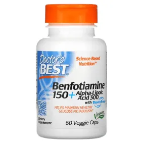 Benfotiamine 150   Alpha Lipoic Acid 300, Doctor's Best, 60 Vegetarian Capsules