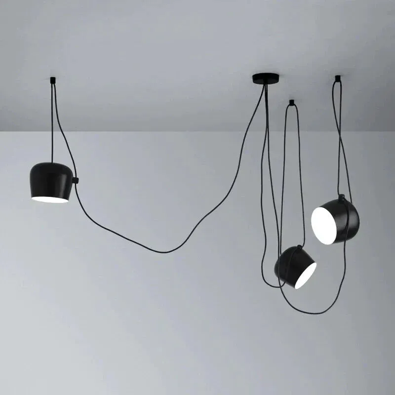Black/White DIY Office Studio Modern Hanging Lamp Fixtures Aluminum Dining Room Light Led Pendant Lights Luminaria