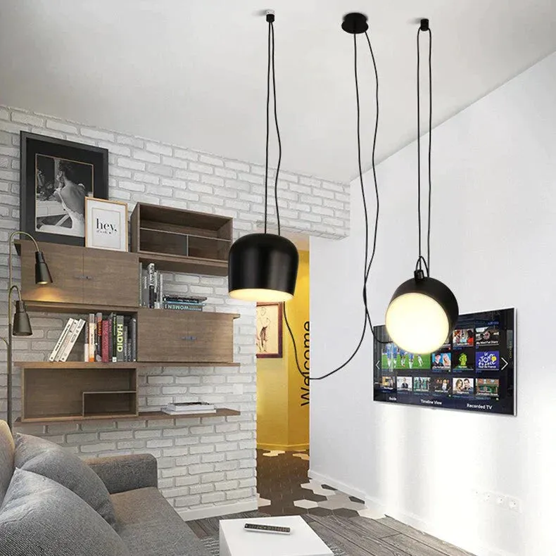 Black/White DIY Office Studio Modern Hanging Lamp Fixtures Aluminum Dining Room Light Led Pendant Lights Luminaria
