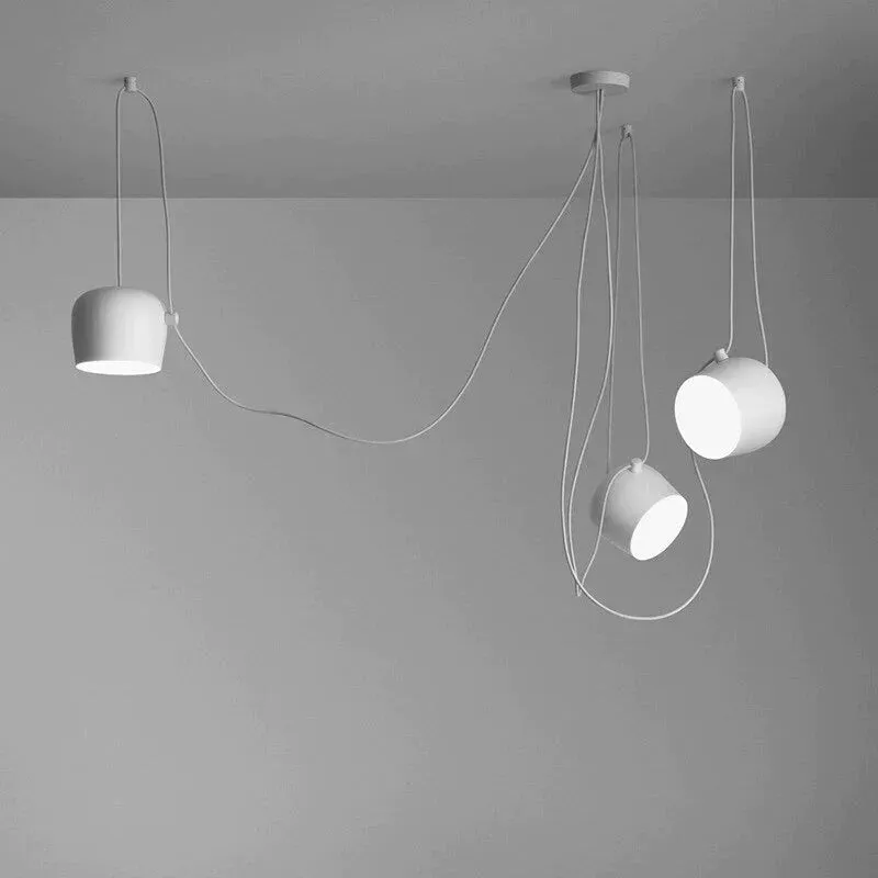 Black/White DIY Office Studio Modern Hanging Lamp Fixtures Aluminum Dining Room Light Led Pendant Lights Luminaria