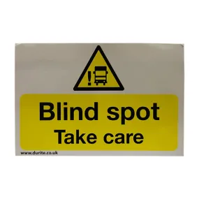 'Blind Spot Take Care' Safety Sign, Landscape. Pk1