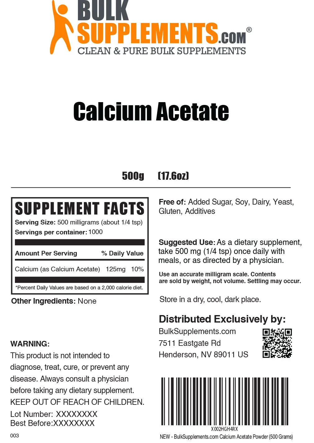 Calcium Acetate Powder