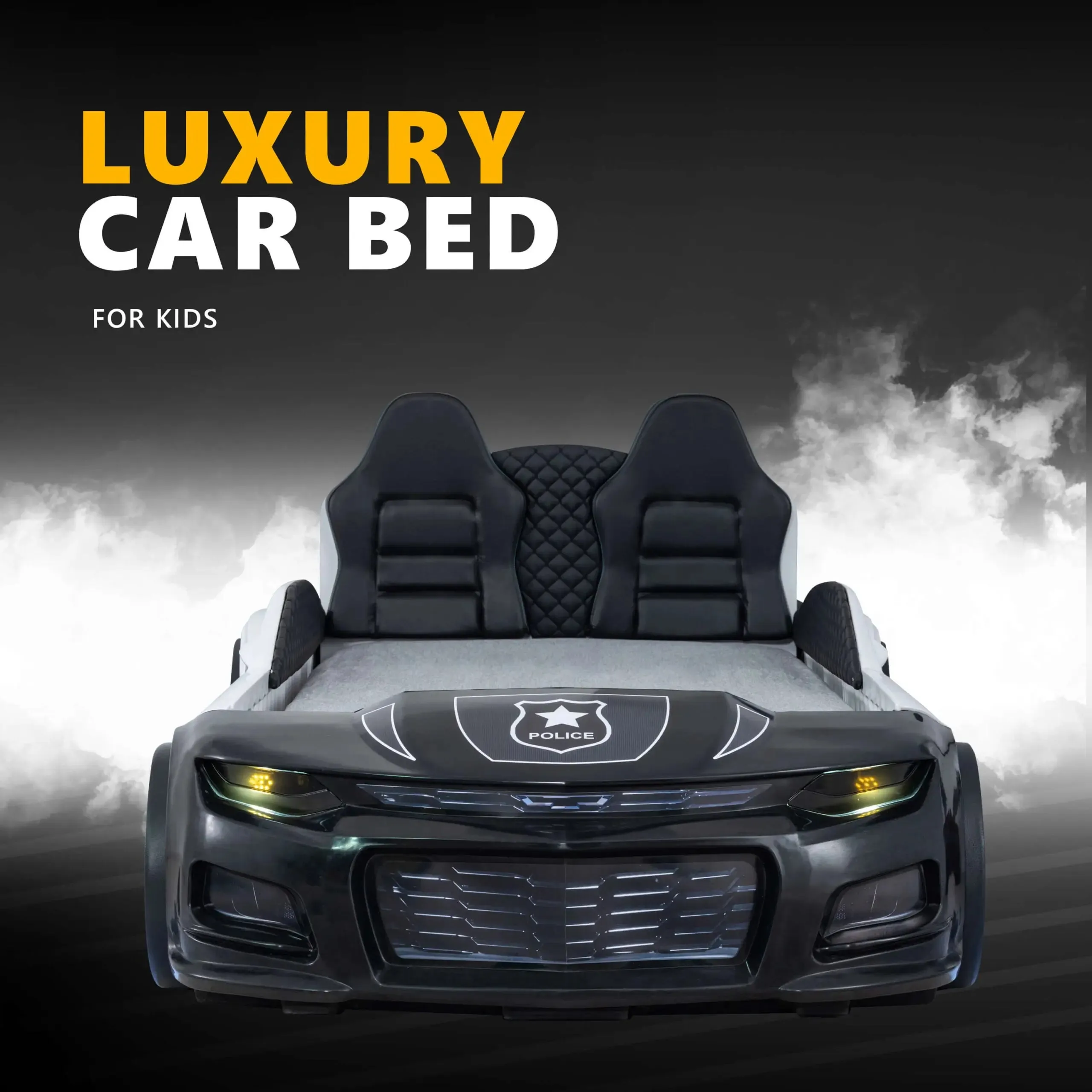 Champion Race Car Bed for Kids w/LEDs & Sound Effects