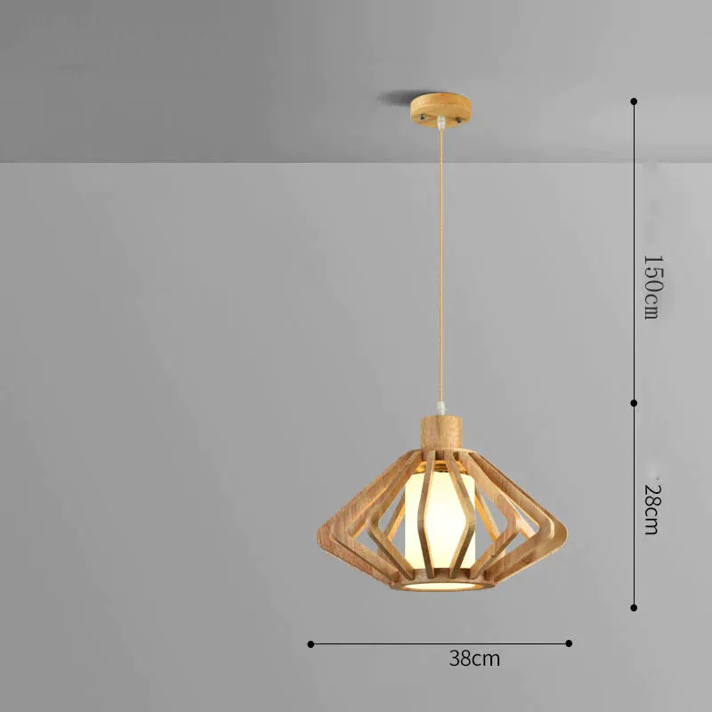 Chandelier Personalized Creative Restaurant Lamp Pinecone Nordic Simple Solid Wood Lamp Tatami Bedroom Study Wooden Lamp