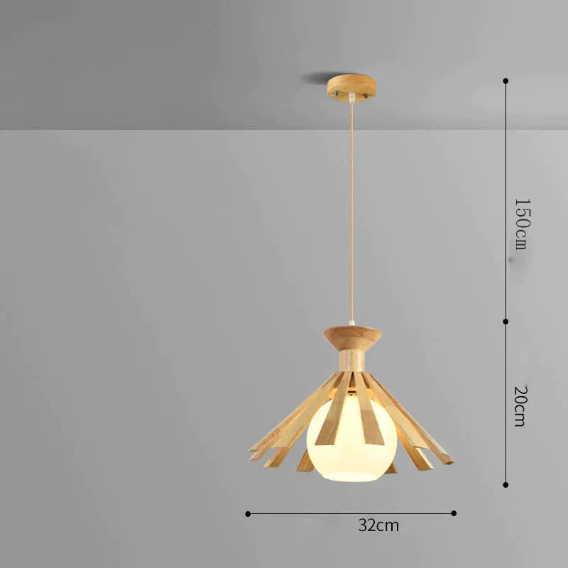 Chandelier Personalized Creative Restaurant Lamp Pinecone Nordic Simple Solid Wood Lamp Tatami Bedroom Study Wooden Lamp