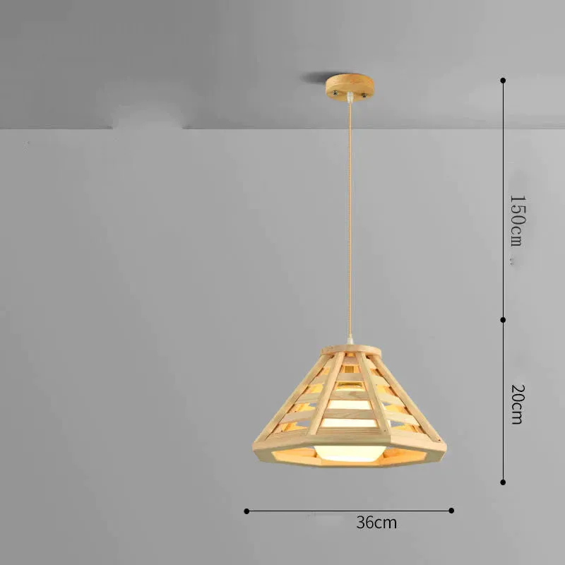 Chandelier Personalized Creative Restaurant Lamp Pinecone Nordic Simple Solid Wood Lamp Tatami Bedroom Study Wooden Lamp