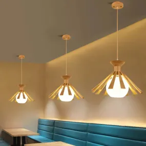 Chandelier Personalized Creative Restaurant Lamp Pinecone Nordic Simple Solid Wood Lamp Tatami Bedroom Study Wooden Lamp