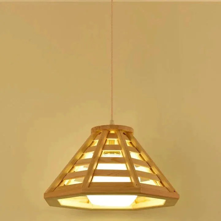Chandelier Personalized Creative Restaurant Lamp Pinecone Nordic Simple Solid Wood Lamp Tatami Bedroom Study Wooden Lamp