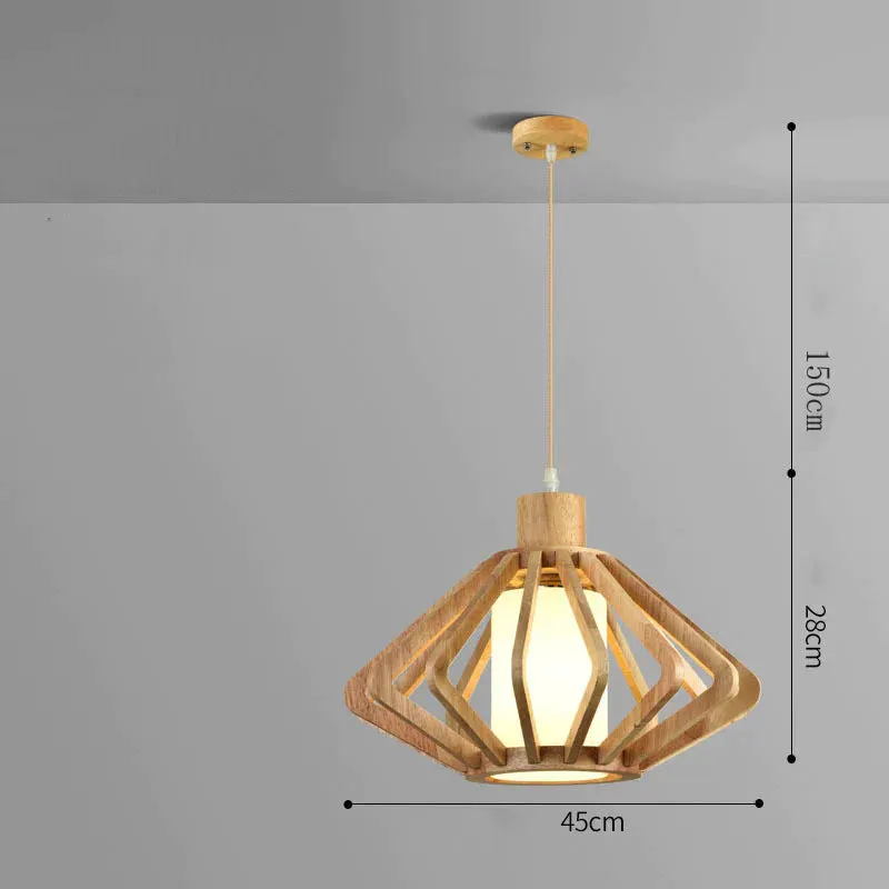Chandelier Personalized Creative Restaurant Lamp Pinecone Nordic Simple Solid Wood Lamp Tatami Bedroom Study Wooden Lamp
