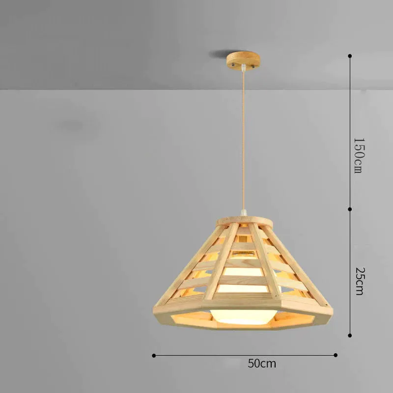 Chandelier Personalized Creative Restaurant Lamp Pinecone Nordic Simple Solid Wood Lamp Tatami Bedroom Study Wooden Lamp