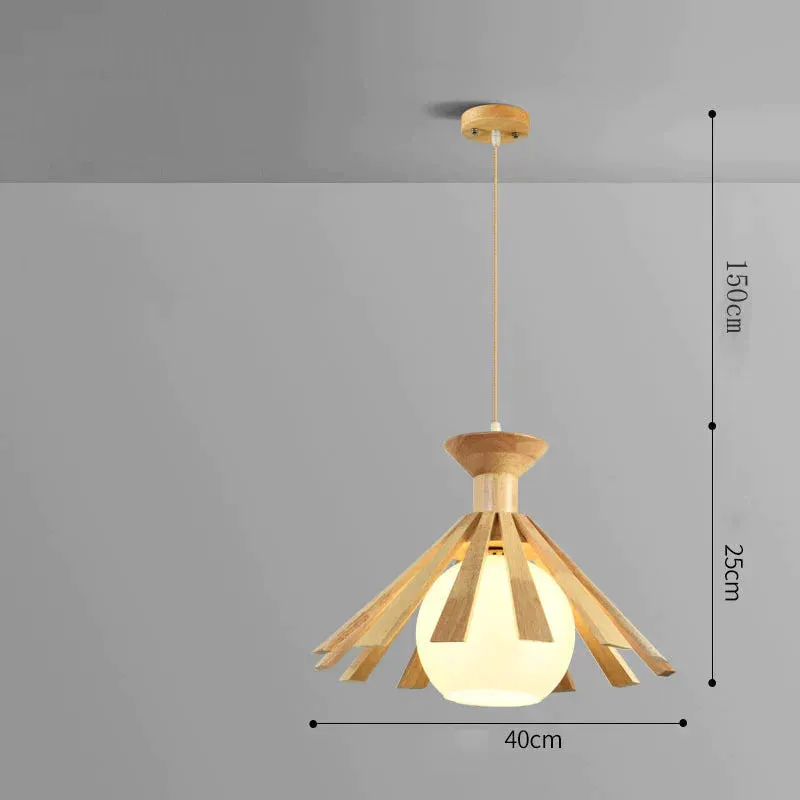 Chandelier Personalized Creative Restaurant Lamp Pinecone Nordic Simple Solid Wood Lamp Tatami Bedroom Study Wooden Lamp