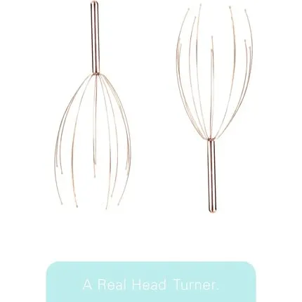 Copper head massager, flexible scalp massager, scraper tingler for stress relief and relaxation, 24.9 cm x 10.9 cm x 10.9 cm, Kikkerland