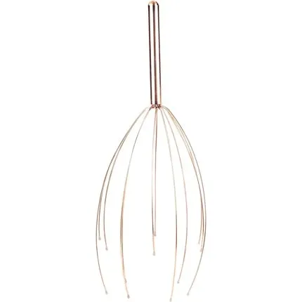 Copper head massager, flexible scalp massager, scraper tingler for stress relief and relaxation, 24.9 cm x 10.9 cm x 10.9 cm, Kikkerland