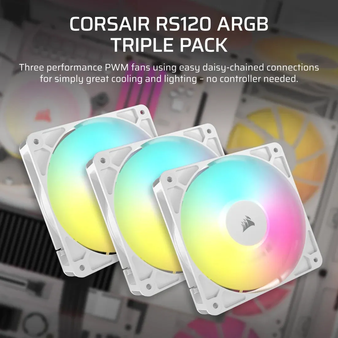 Corsair RS120 | 120mm ARGB Fan (Single/Triple) (Black/White)