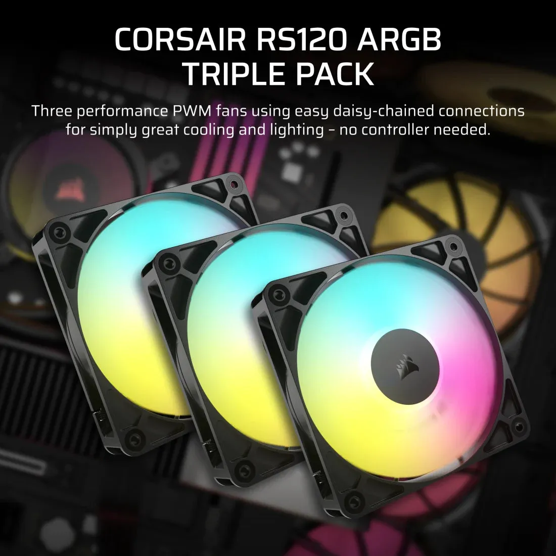 Corsair RS120 | 120mm ARGB Fan (Single/Triple) (Black/White)