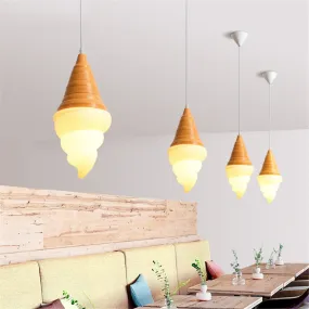 Dessert Shop Ice Cream Cones Pendant Lights Creative Children Led Hanging Lamp Kids Room Light Fixture Dining Room Decoration