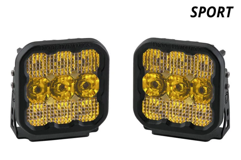 Diode Dynamics SS5 LED Pod Sport - Yellow Driving (Pair)