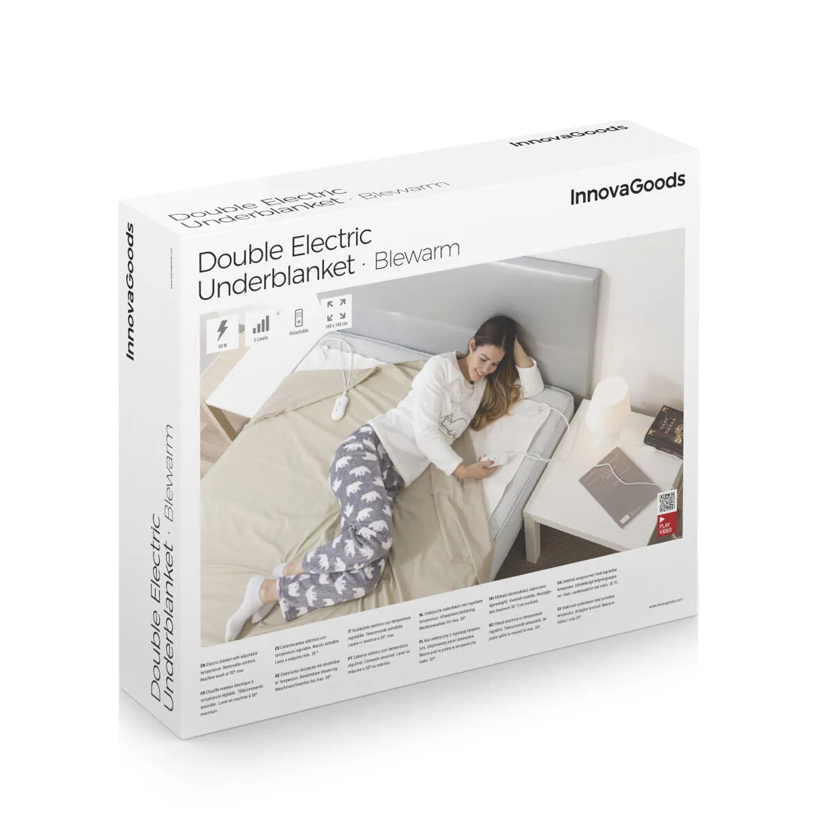 Double Electric Underblanket Blewarm InnovaGoods 60 60 W 140 x 160 cm White