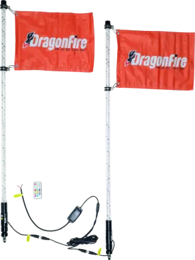 DragonFire Racing Whips - 4Ft Spiral Led Clear Pair