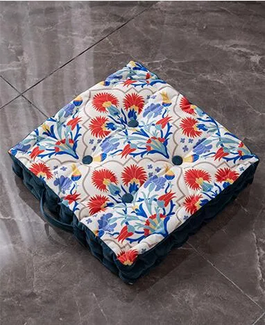 Dutch Velvet Printed Thick Butt Cushion Portable Outdoor Cushions Square Fat Floor Pillow